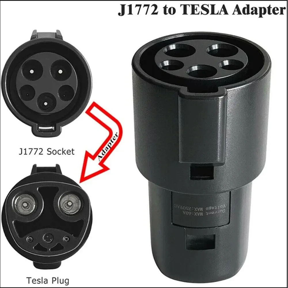 

EV Tesla Charger Adapter Type 1 J1772 socket to Tesla Model X, 3, S New products 16A 32A 60A