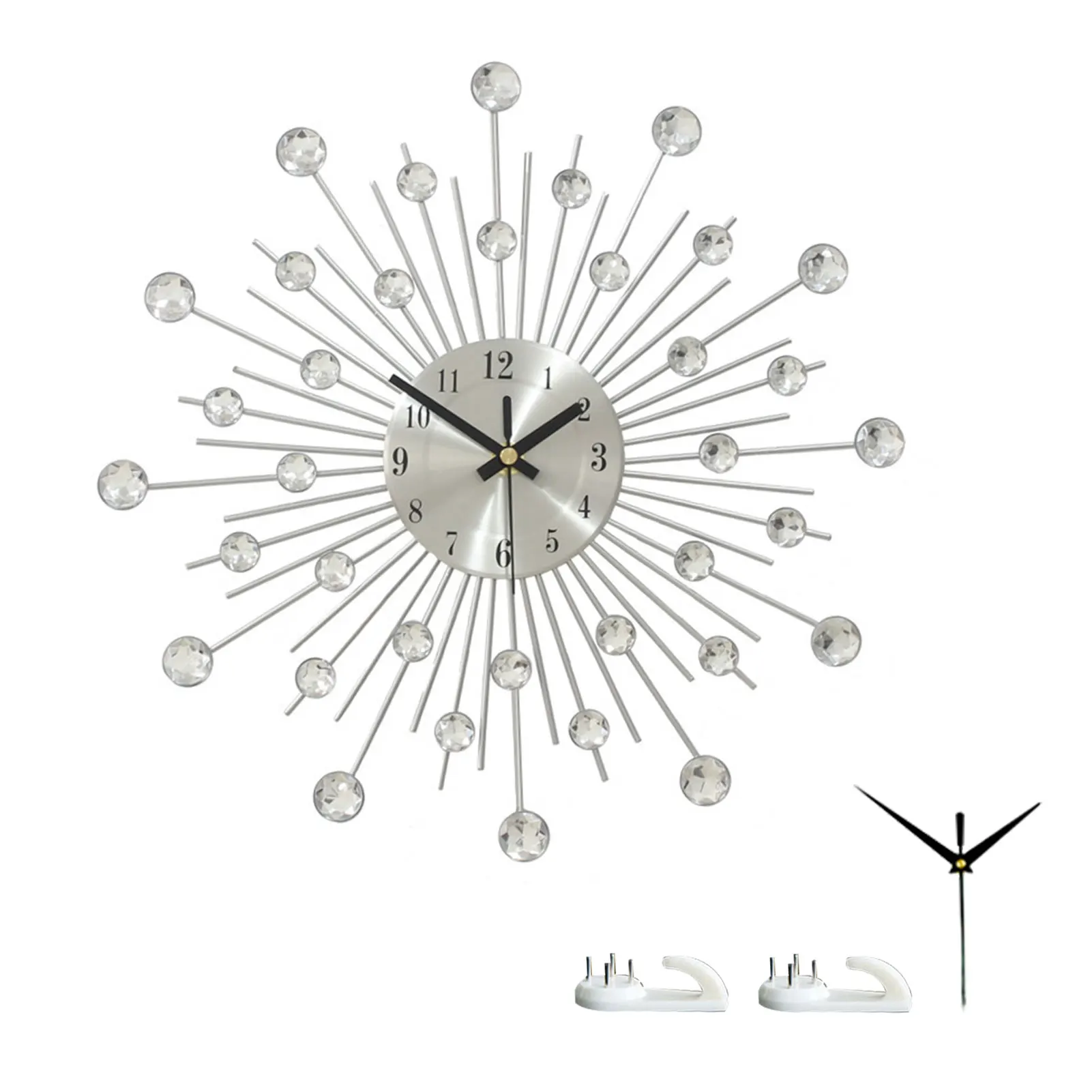 

Настенные часы, Современный домашний декор, роскошный Металл, с крючком, легкая установка, для гостиной, модный подарок, с алмазными шипами и...