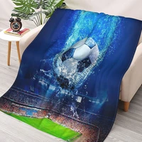 fashion cool football flannel blanket 3d printed plush blanket kid adult home office sofa travel washable casual student blanket