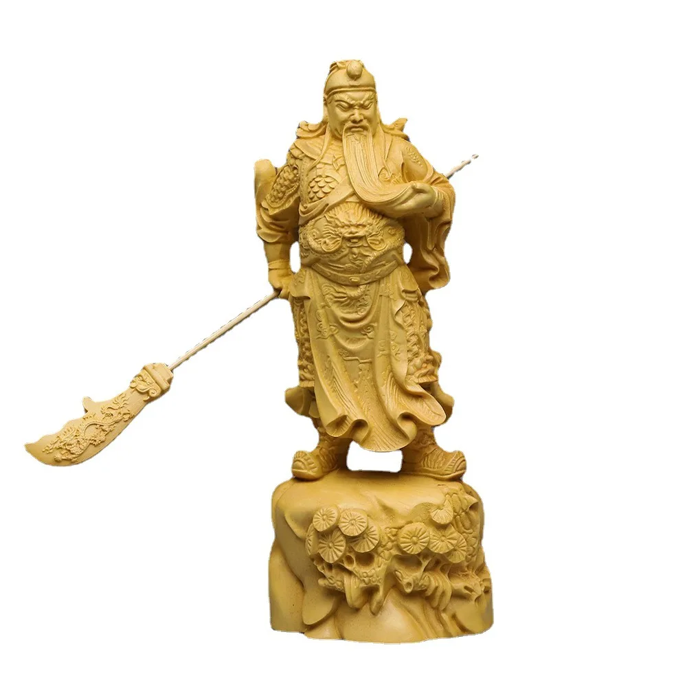 

Wood carving Guan Gong decorative figures Statue Solid Wood Art Carving Home Living Room, Room, Office wealth Statue