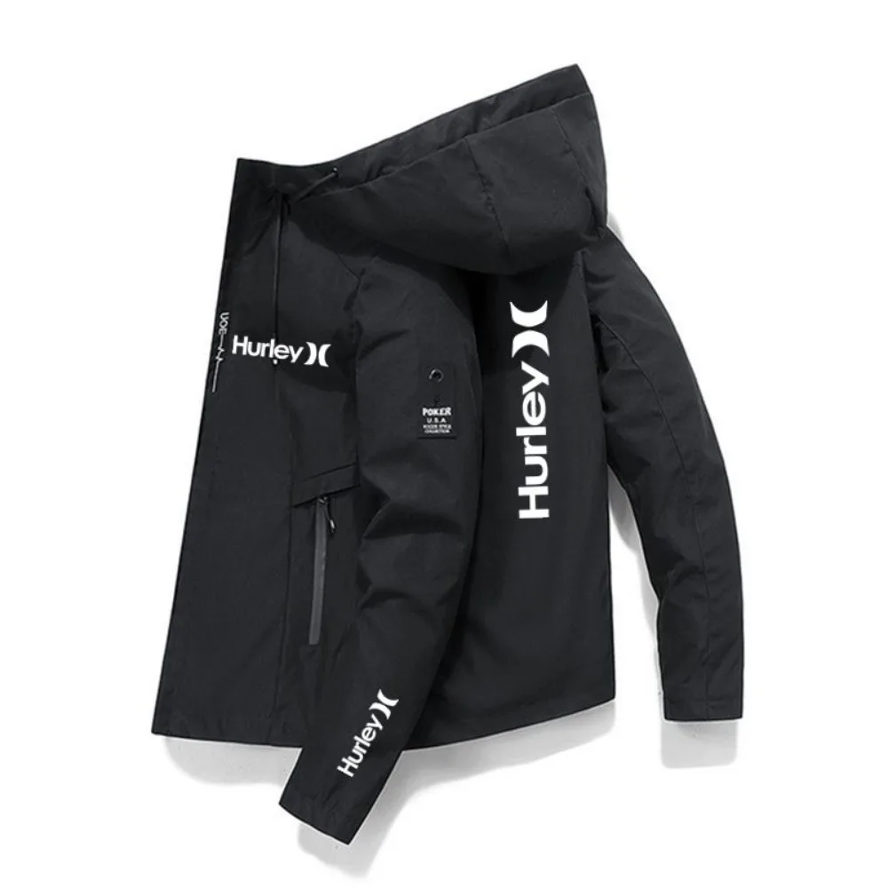 

New Fashion Zipper Men's And Women's Jacket Brand HURLEY Printed Sports Hip Hop Casual Zipper Unisex Long Sleeve Hoodie