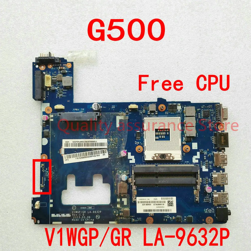 Материнская плата для ноутбука Lenovo G500, системная плата VIWGP/GR LA-9632P, системная плата HM70 DDR3, бесплатный процессор 100%, тест ОК