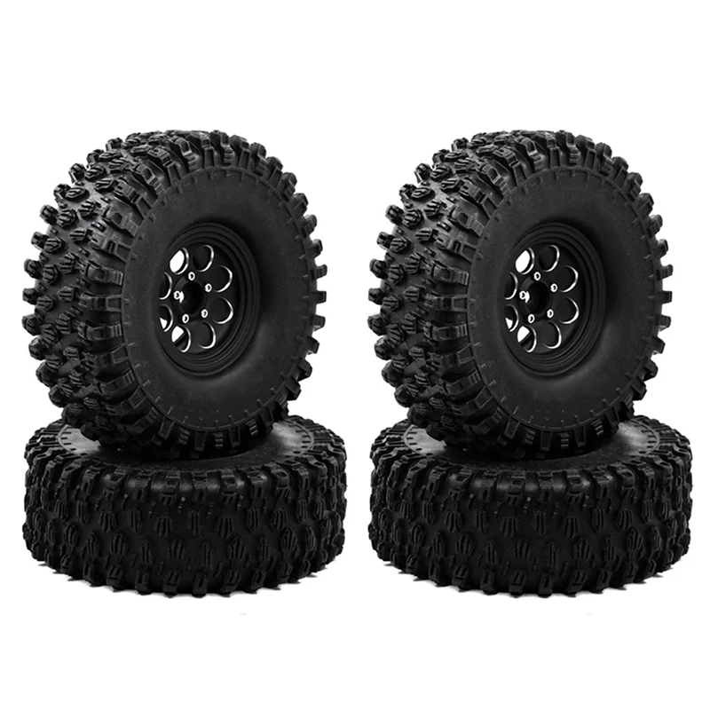 

4Pcs Metal 1.9 Beadlock Wheel Rim Tires Set for 1/10 RC Crawler Car Axial SCX10 90046 SCX10 III AXI03007 Traxxas TRX4