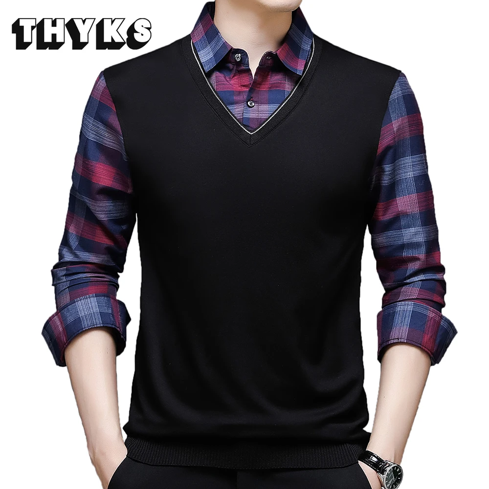 2022 Long Sleeve Tops Tee Shirt Luxury Men Clothing Fashion Designer Fake Two Pieces Mens Clothes Polo Shirts for Men Shirt