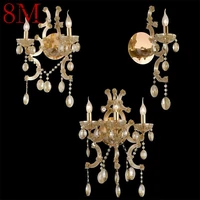 8m indoor candle wall lamps gold luxury fixtures led modern european light sconces for home decoration