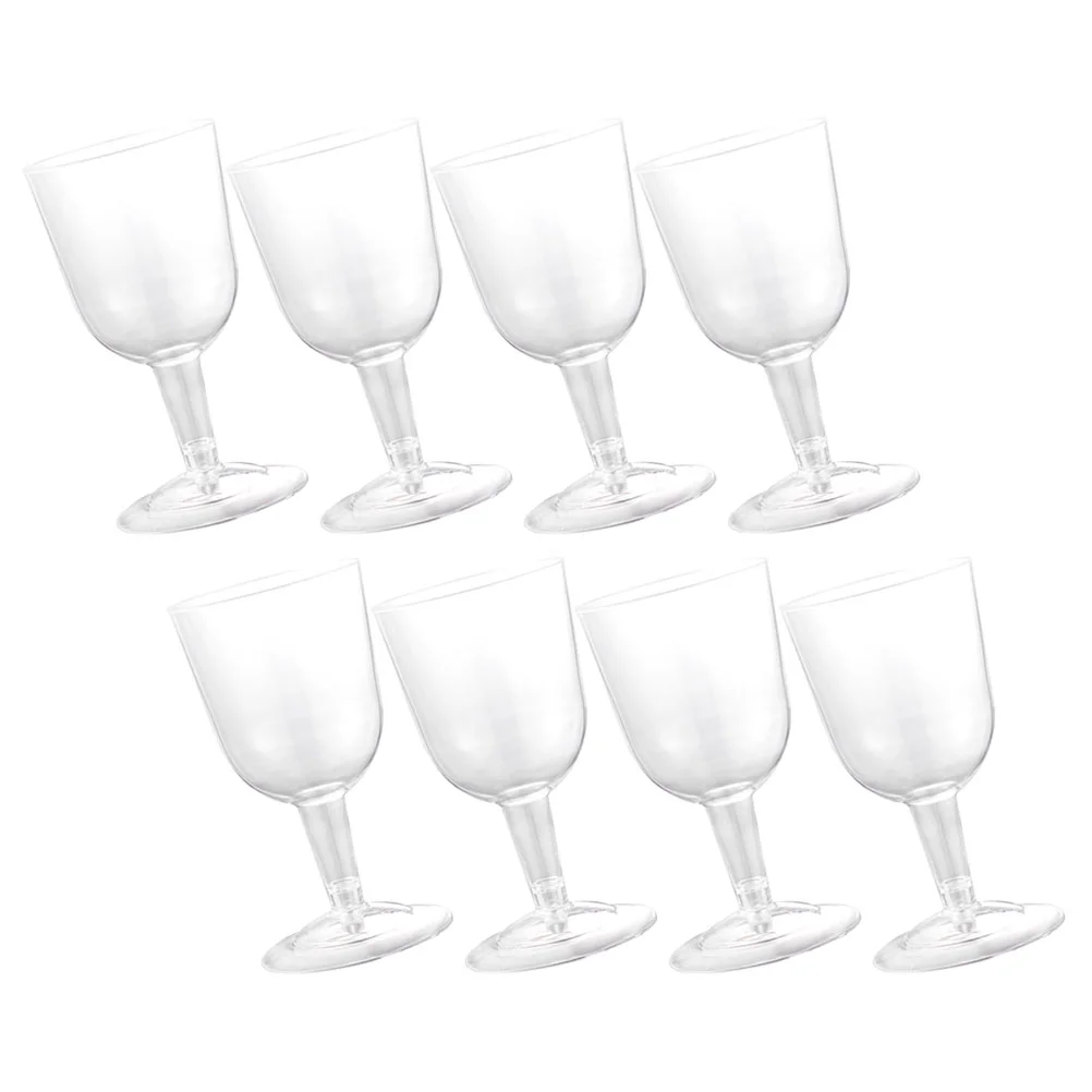 

8 Pcs Clear Plastic Dessert Cups Glass Glitter Tumblers Goblet Parties Mug Glasses