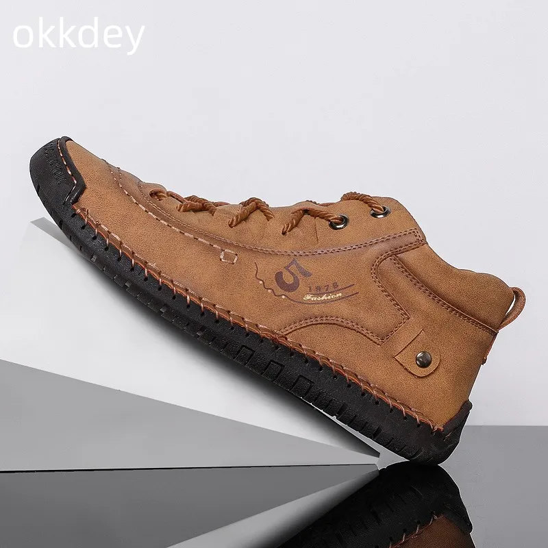 

Casual Shoes for Men Dress Shoes Designer Fashion High Top Trendy Round Toe Outdoor Flats Leather Shoes New In Spring Summer