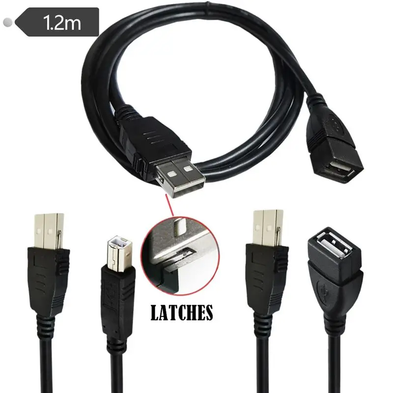 

USB 2,0 высокоскоростной кабель для зарядки и передачи данных с пряжкой соединитель AM AF BM Удлинительный кабель с принтом