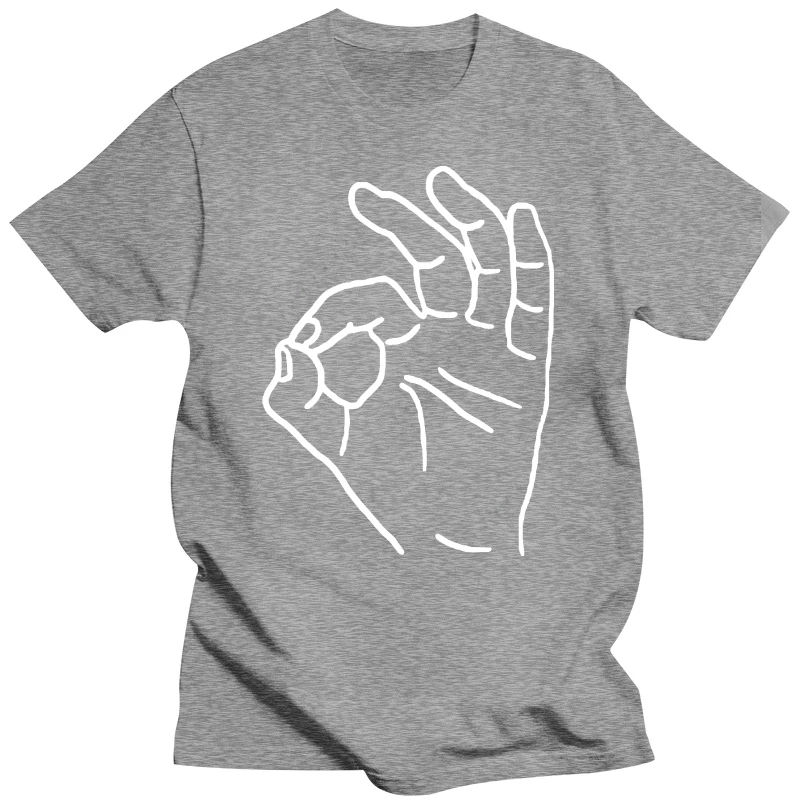 Новое поступление 2019 мужская модная черная футболка с надписью жестов рук
