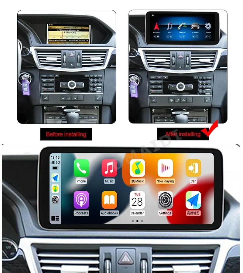 Мультимедийный проигрыватель 10 25 дюйма 12 5 Qualcomm Andriod13 для Mercedes Benz E Class W212