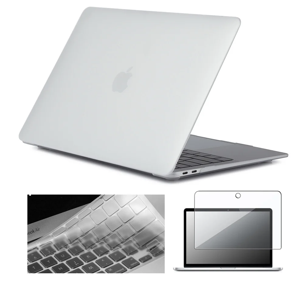 

Жесткий защитный чехол для Apple Macbook Air 11 /13 /MacBook Pro 13 /15 /16 /12 + крышка для клавиатуры сша + защита экрана