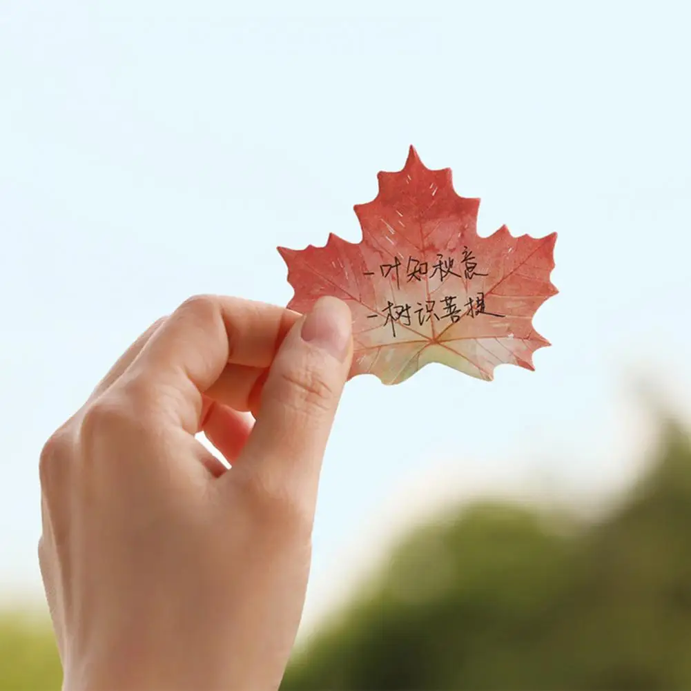 

Unique Memo Sticker Vivid Color Perilla Shape Sticky Note Memo Pad Self Adhesive Paper Sticky Memo Pad School Supplies