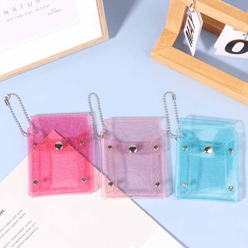 Мини-сумка для макияжа милая прозрачная сумка губной помады с блестками розовая