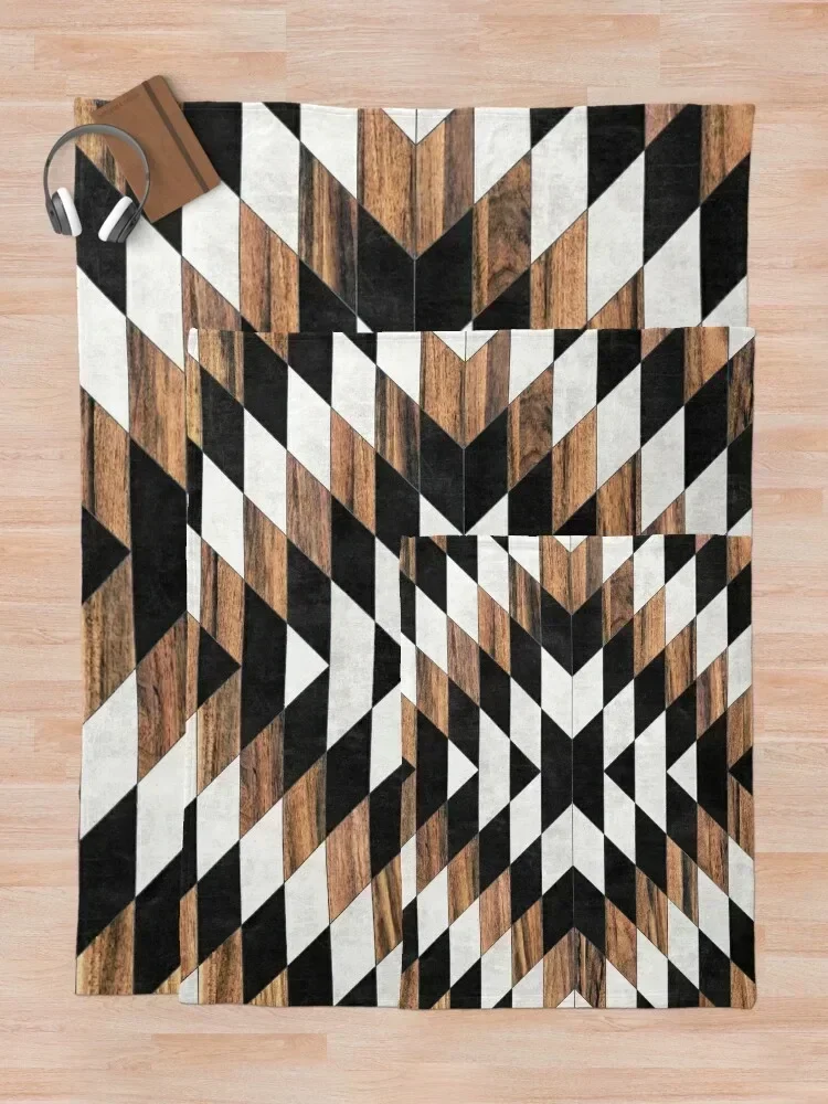 Городской этнический узор No13 - Ацтеки Одеяло из бетона и дерева. Милая кровать в