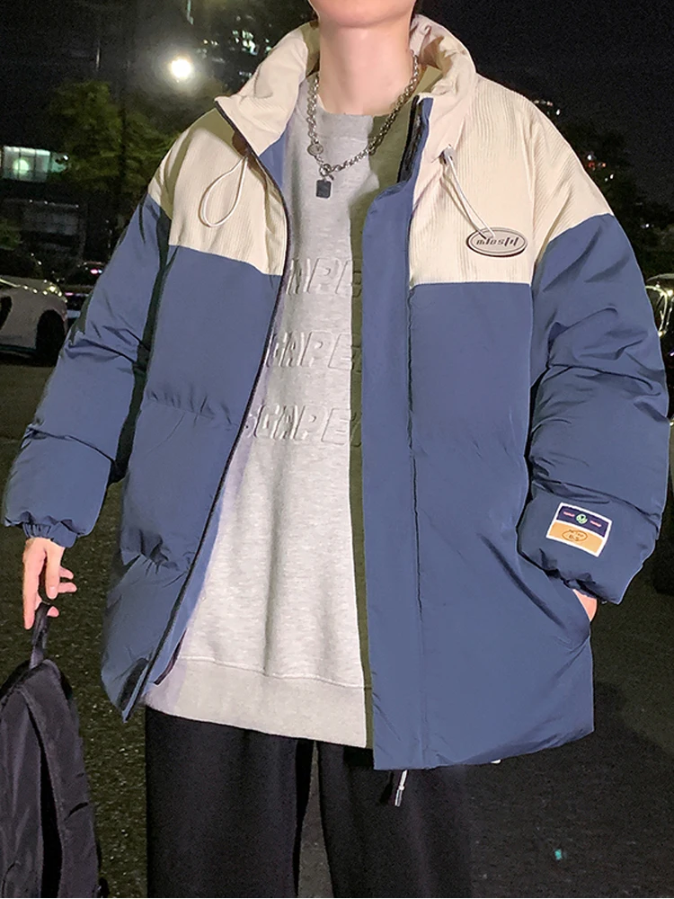 2023 Mens Winter Parkas Japanese Style Streetwear Vintage Thicken Oversize Warm Unisex Jacket Coat Outwear