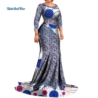 african print glitter dresses for women african style long sleeve evening party wedding dress dashiki african clothing wy7942