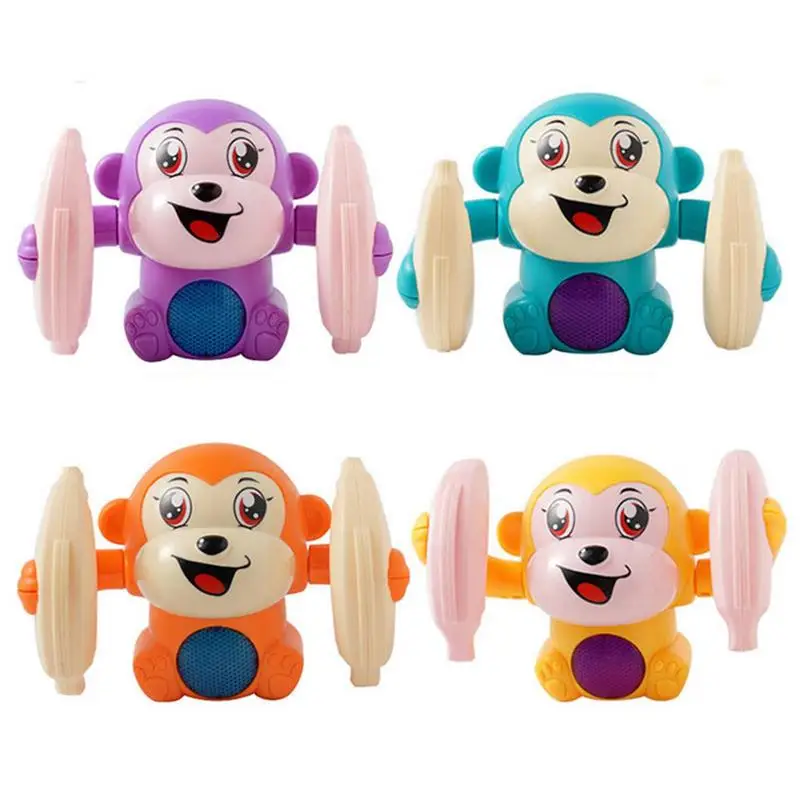 

Electric Monkey Toy Electric Flipping Dancing Toy Rolling Monkey Holding Bananas Voice Control Baby Musical Toys Talking And