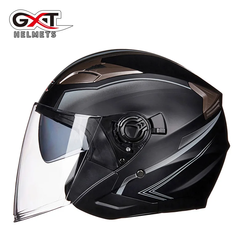

GXT Summer Double Lens Motorcycle Helmets Open Face Motorbike Scooter Helmet Electric Safety Helmet For Women Men Moto Casque