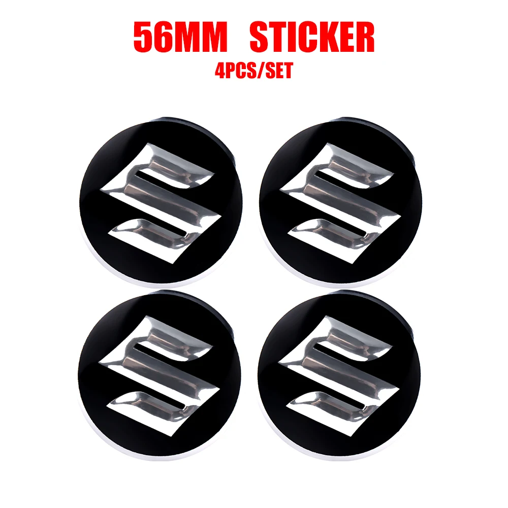 4 шт., 56/60 мм, колпаки центральной ступицы колес автомобиля, наклейки на обод, значок для Suzuki Alto Jimny Samurai Baleno SX4 IGNIS Reno Grand Vitara