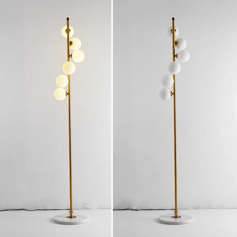 Современная светодиодная Напольная Лампа двухцветные железные стеклянные