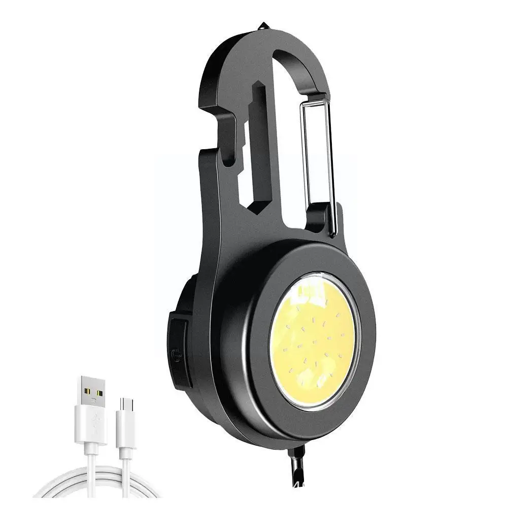 

Mini Flashlight Rechargeable Flashlight COB Work Light LED Keychains For Outdoor Emergency Camping Corkscrew Fishing D5L1