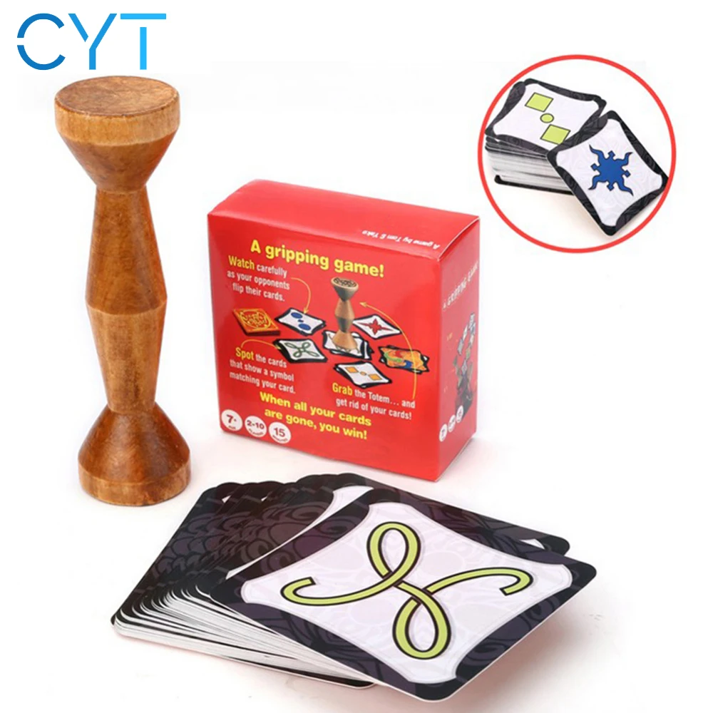 

CYT New Totem Express English Board Game Jungle Token Run Fast Pair Speed Forest For Party Fun Cards 80 Cards Card Board Games