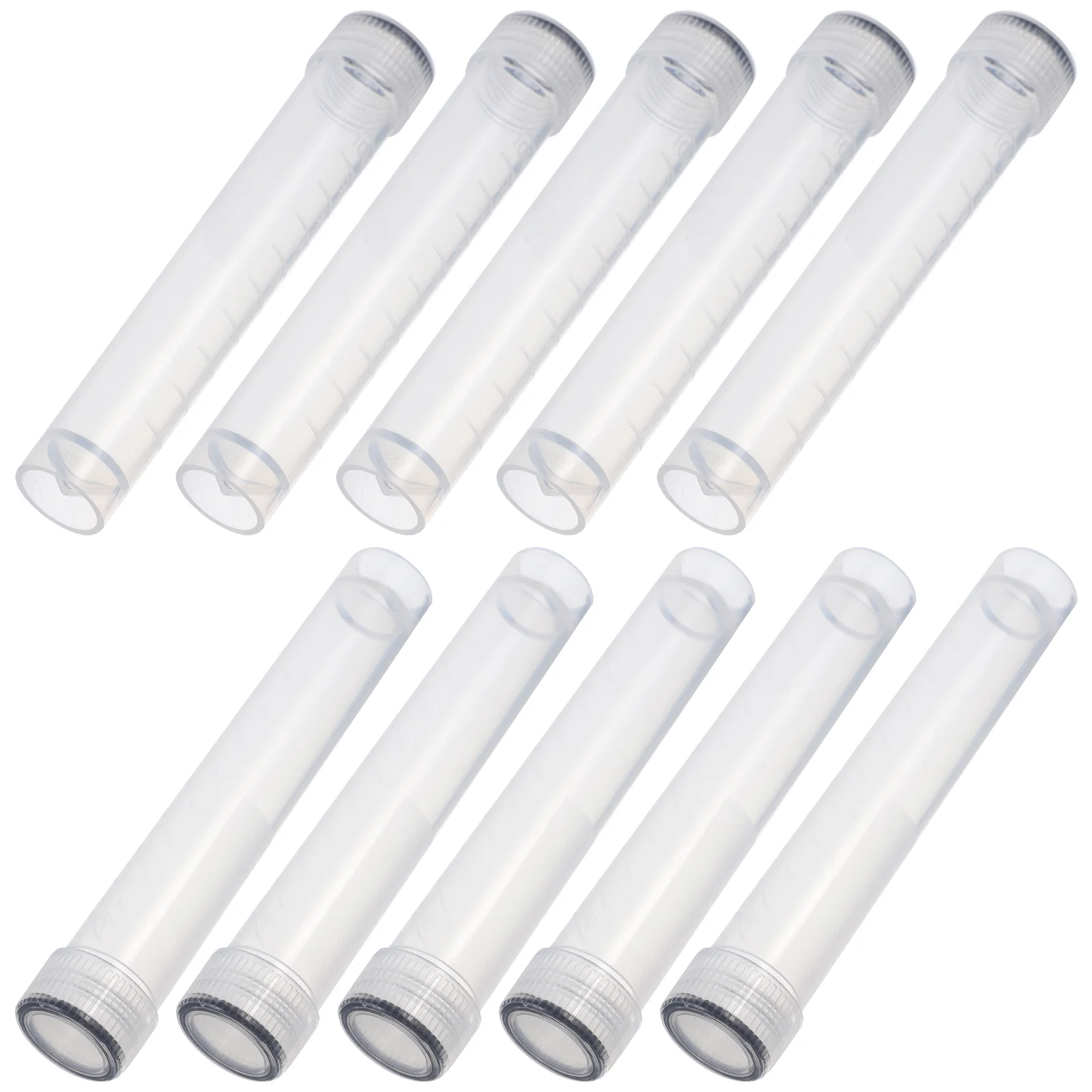 

10 Pcs Cryovial Freezing Tube Tubes Lids Plastic Sample Clear Flat Test Containers