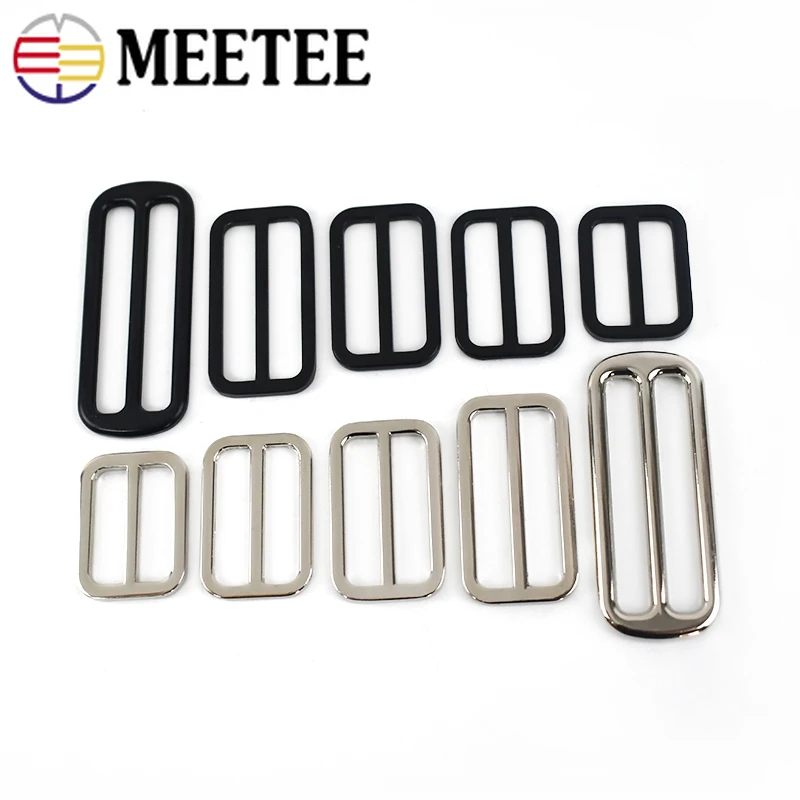 

5/10pcs 25-38mm Metal Tri Glide Slide Buckles Bag Strap Belt Webbing Rectangle Slider Loop Ring Adjust LeatherCraft Accessory