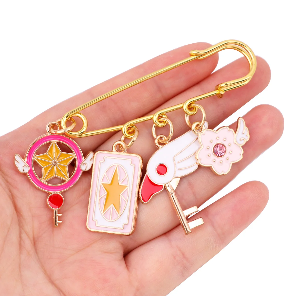 Женская Брошь с эмалью в японском стиле |