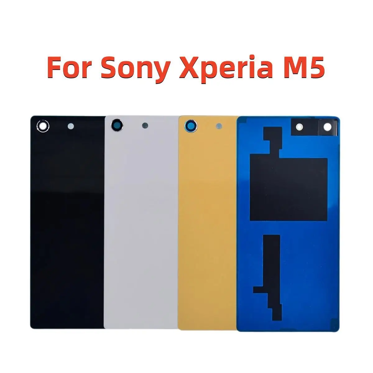 

For Sony Xperia M5 E5603 E5633 Back Battery Cover Glass Rear Door Case With NFC Connector +Sticker For Sony M5 Battery Cover