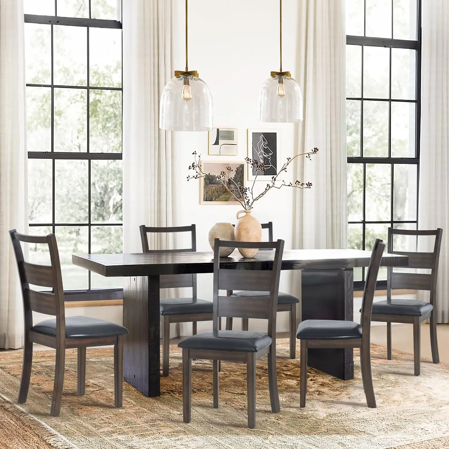 Набор мягких обеденных стульев COLAMY из 6 предметов стул для столовой кухни с