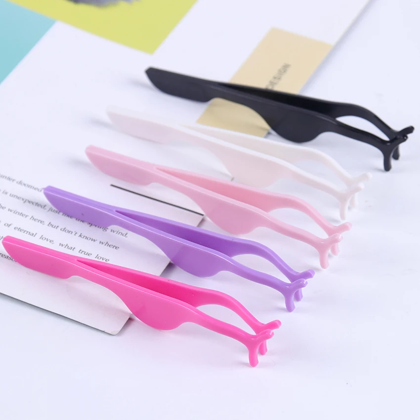 

1PC False Eyelash Tweezers False Eyelashes Applicator Eyelash Extension Curler Nipper Auxiliary Clamp Makeup Forceps Tools