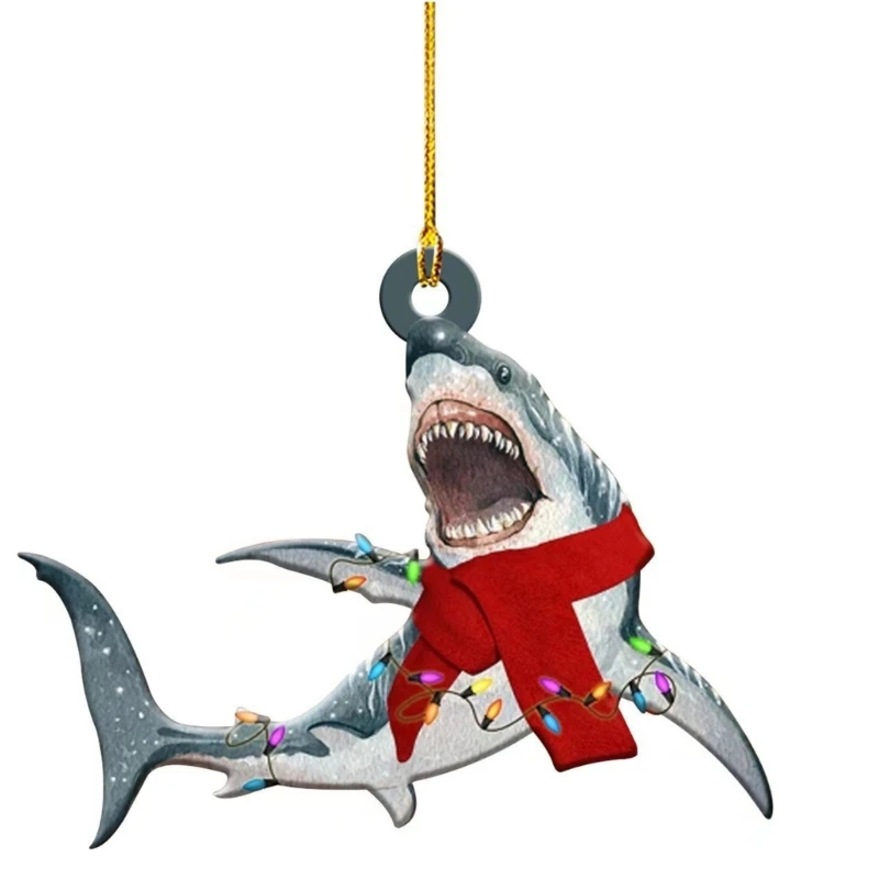 Акриловое украшение для рождественской елки в форме акулы подвесное дома и улицы