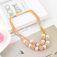 fashion women pendant chain choker chunky pearl statement bib necklace jewelry