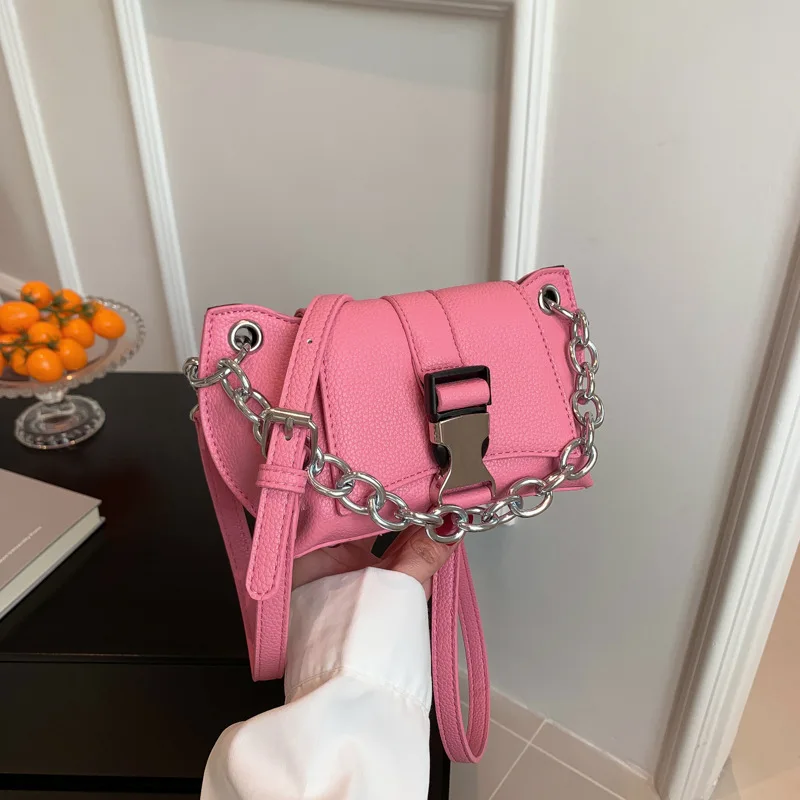 

New 2023 Summer Women Bag Brand Designer Chain Handbags Small Square Shoulder Messenger Bag Fashion Blue Crossbody Bag For Girls