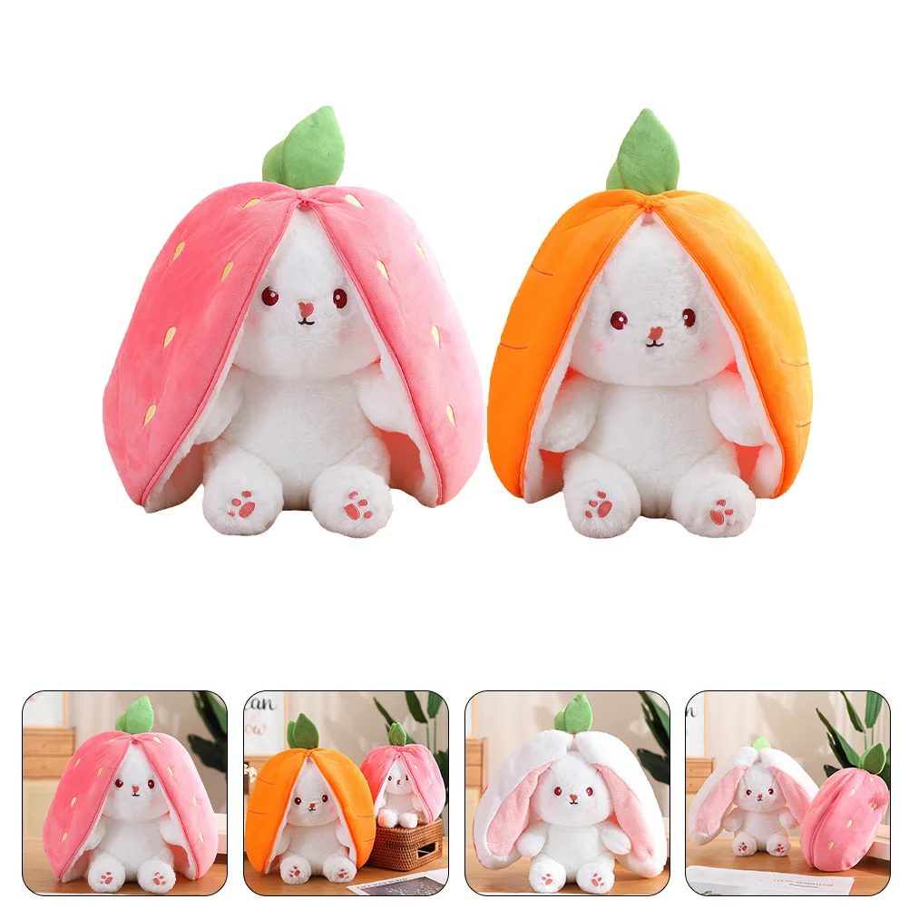 

2 Pcs Stuffed Toy Cartoon Plush Desktop Decoration Filling Kids Pp Cotton Animal Child