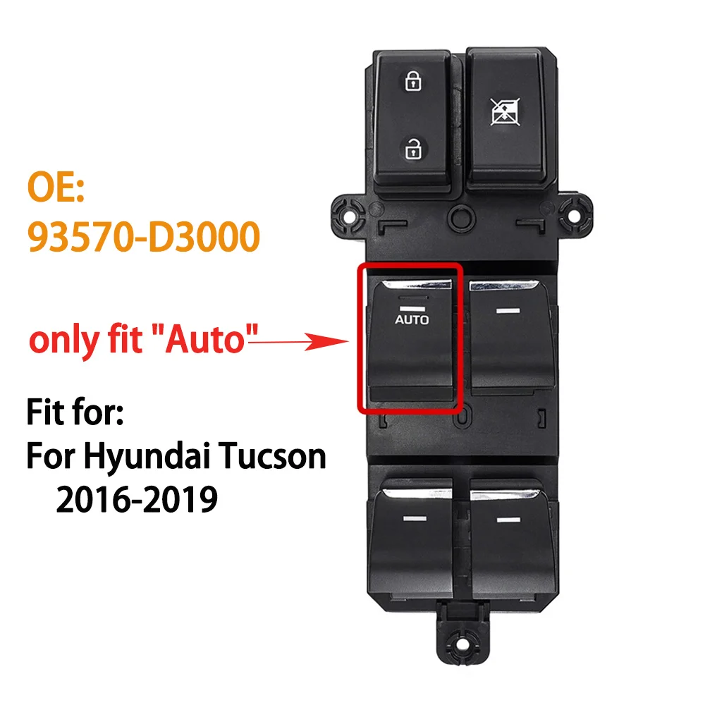 

93570-D3050 93570-D3000 93570-D3051 Передний левый электрический переключатель управления стеклоподъемником для Hyundai Tucson 2016 2017 2018 2019
