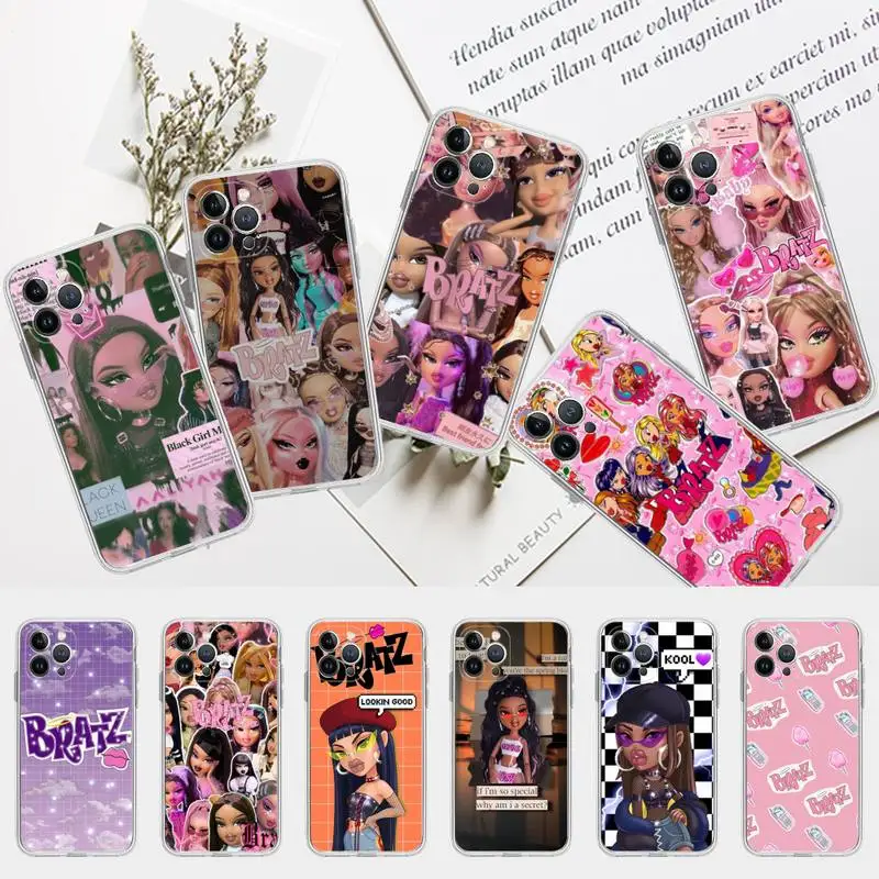 

lovely Doll Bratz Phone Case Silicone Soft for iphone 14 13 12 11 Pro Mini XS MAX 8 7 6 Plus X XS XR Cover