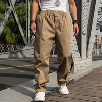 plus size hiphop trousers mens casual cargo pants loose baggy elastic waist straight joggers streetwear harem clothing