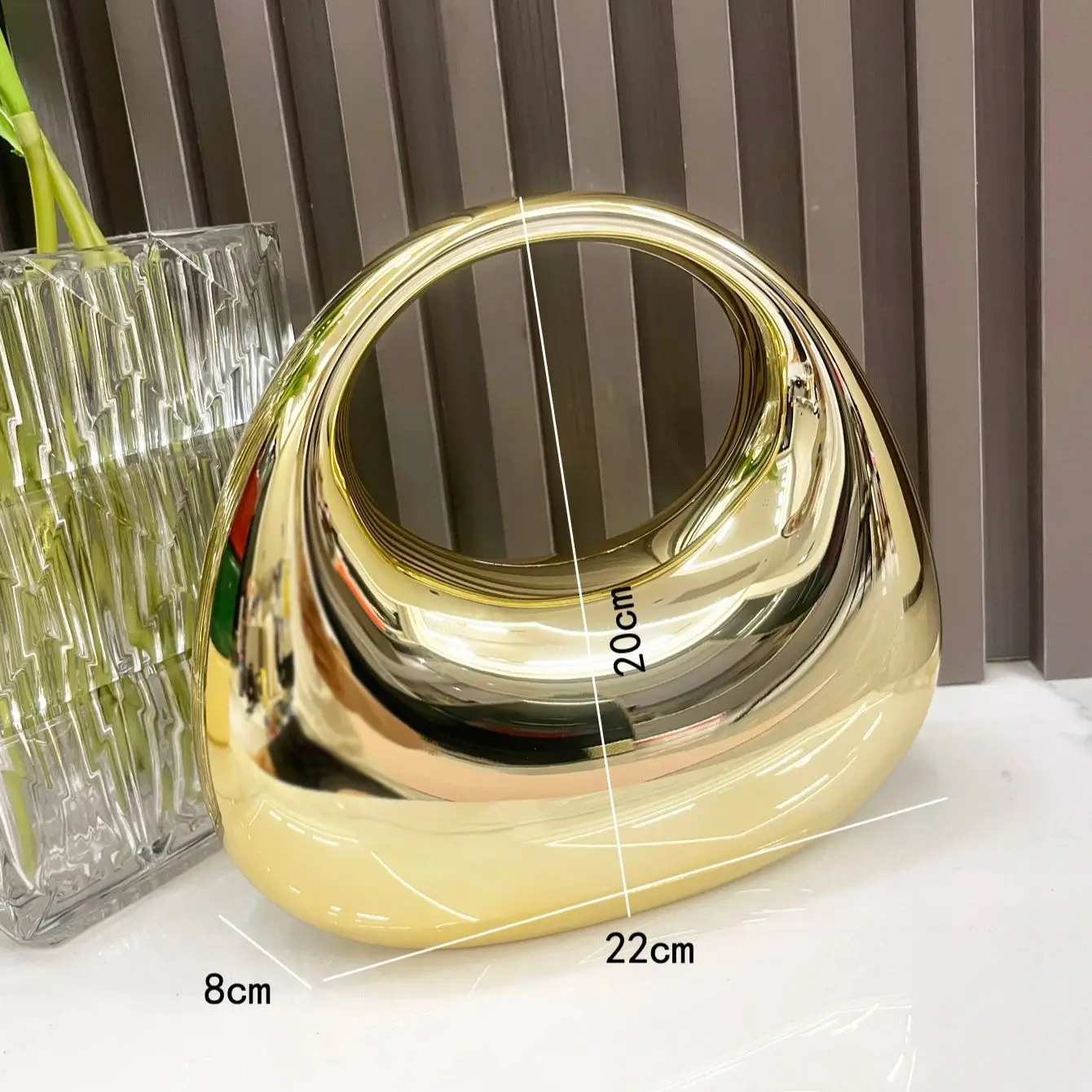 Золотая вечерняя сумка с лунным дизайном от Dancing Engine из акрилового материала в