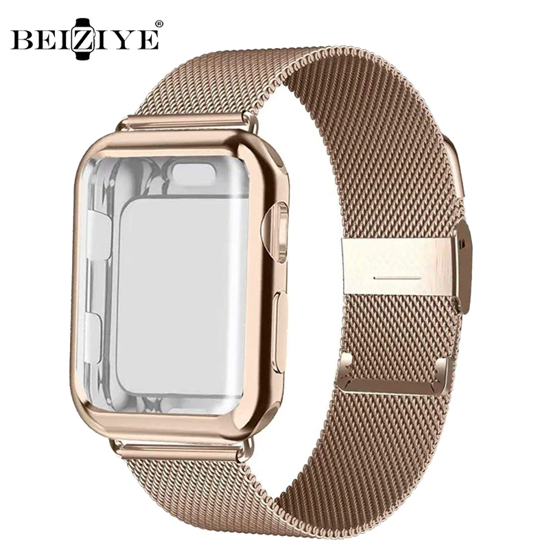 Milanese Watch Band+Case For Apple Watch Series 8 7 6 5 45mm 41mm Stainless Steel Strap Bracelet for iwatch Ultra 49mm 40mm 44mm