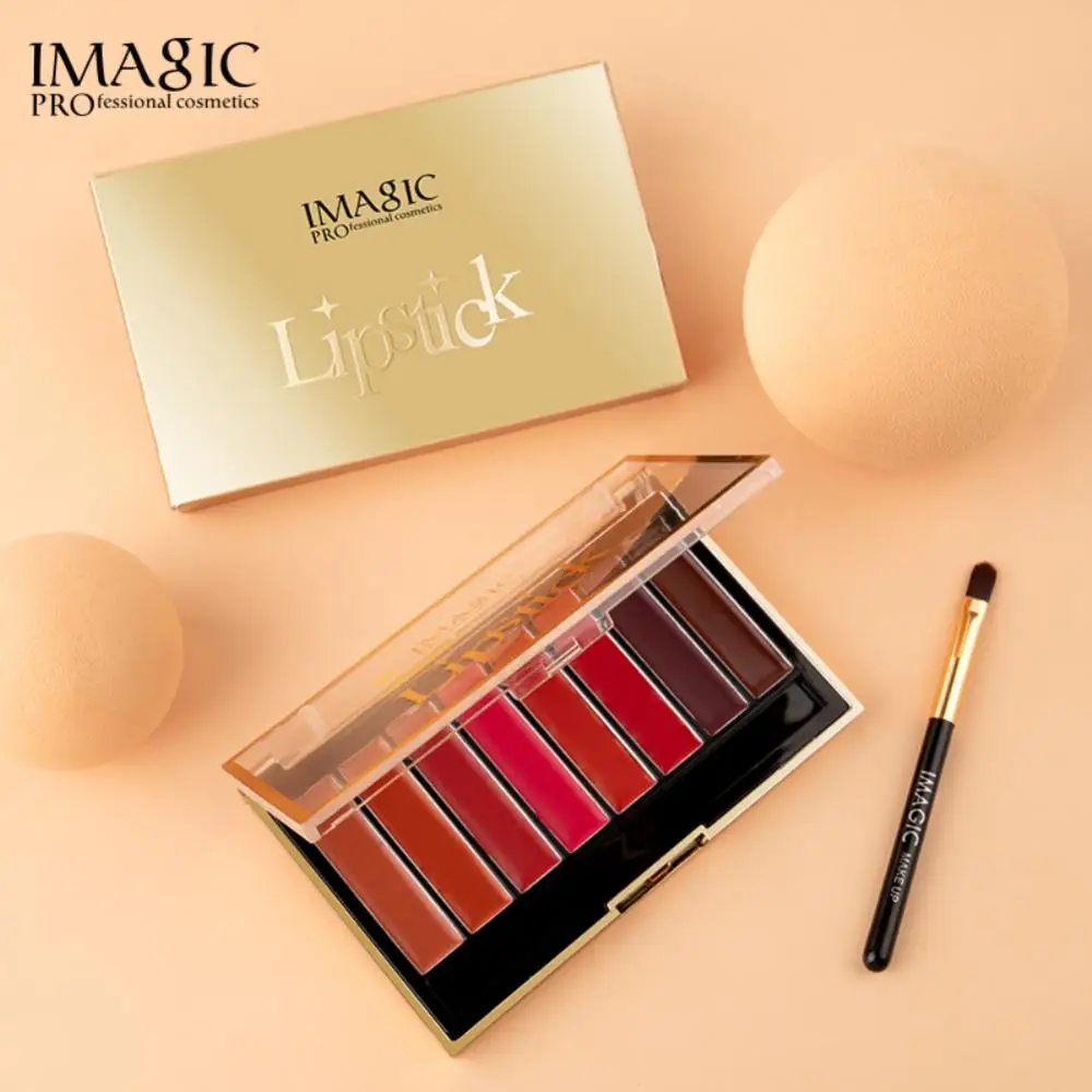 

Moisturizing Lipstick Tray 8 Colors Lipstick Palette With Brush Non-sticky Cup Lipstick Lip Tint Mud Makeup Palette