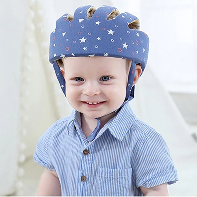 

Safety Baby Protective Helmet Baby Hats Cotton Mesh Soft Adjustable Head Protector Hats Child Cap for Boys Girls Learn to Walk