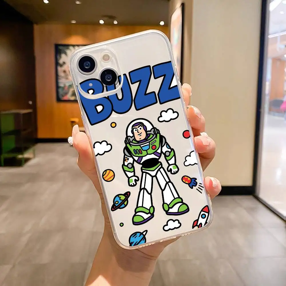 Фото Прозрачный чехол для телефона с рисунком B-Buzz Lightyear для IPhone 17, 16, 15, 14 Pro, 13, 12, 11 Pro Max XR, прозрачный мягкий чехол №5