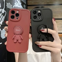 creative soft silicone astronaut bracket phone case for iphone 13 12 11 pro max x xr xs max 7 8plus ring holder back cover