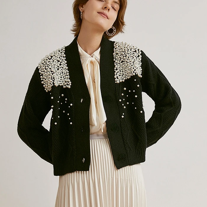 

Женский винтажный вечерние тер с бусинами и жемчугом, на осень/зиму