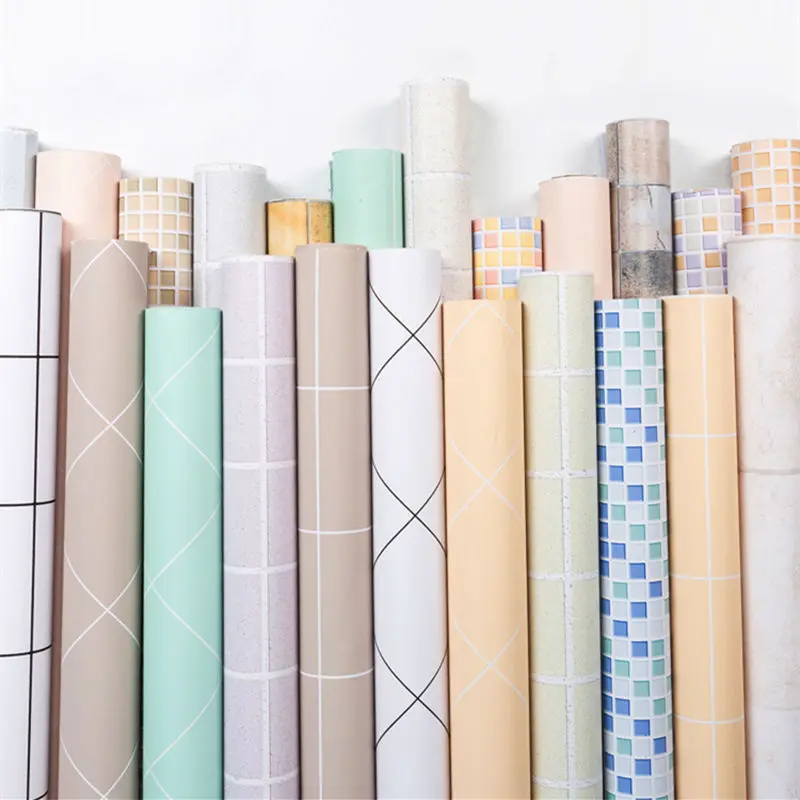 Утолщенные мозаичные водонепроницаемые обои для кухни с маслоотталкивающим