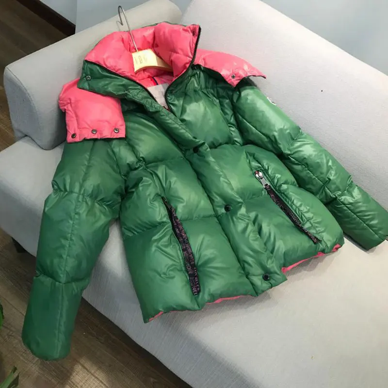 2022 High Quality Fluffy Down Jacket Women Winter Padded Coat Hooded Warm Short Zipper Black Jacket Female New Feather Parkas enlarge