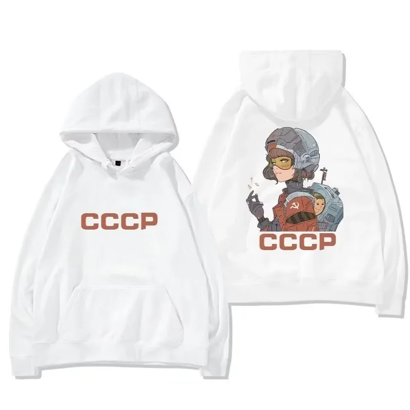 

Толстовка мужская с капюшоном, аниме графика CCCP, Свитшот y2k в стиле хип-хоп, смешная уличная одежда для пар, осень
