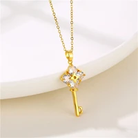 new romantic open your heart key pendant stainless steel necklaces for women korean fashion sweet sexy female clavicle chain